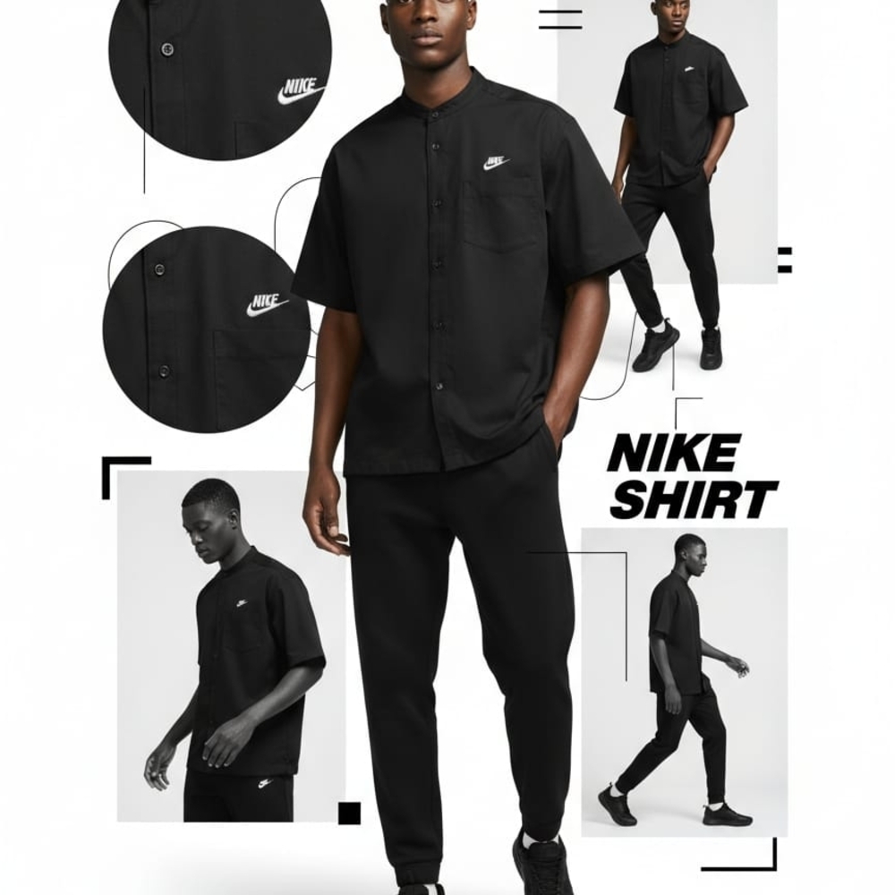 Nike Black Button-Up Shirt